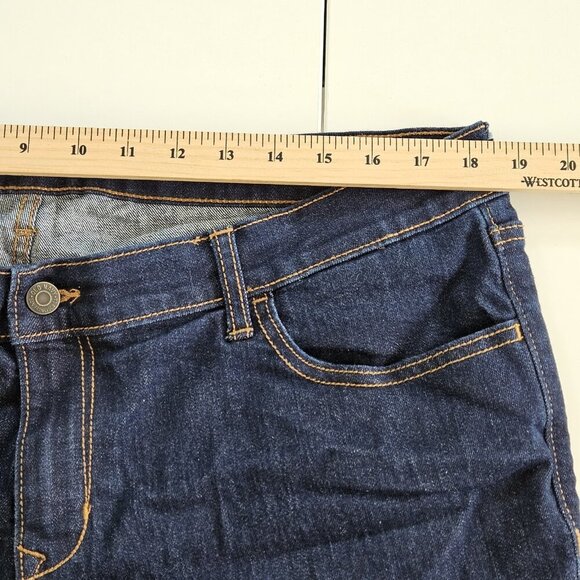 Old Navy Shorts Women 16 Navy Blue Cotton Roll Hem Stretch Beach Hippie Cottage - Picture 5 of 15